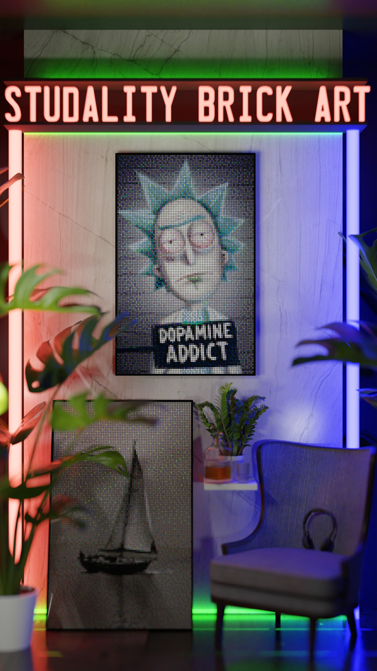 Rick and Morty LEGO® Style mosaic creative DIY building set